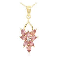 Collana in oro con Zaffiro Padparadscha (non riscaldato) (AMAYANI)
