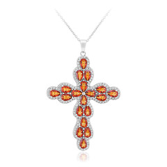 Collana in argento con Quarzo Mistico Arancione