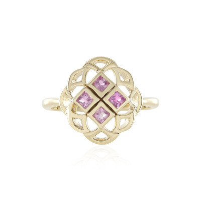Anello in oro con Zaffiro Ceylon Rosa