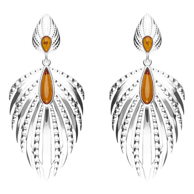 Orecchini in argento con Ambra Baltica (dagen)