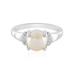 Anello in argento con Perla d'Acqua Dolce Bianca