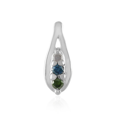 Ciondolo in argento con Diamante Verde I3
