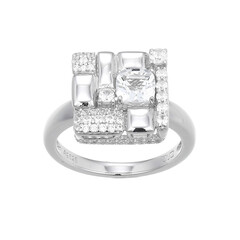 Anello in argento con Topazio Bianco (Adela Silber)