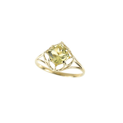 Anello in oro con Quarzo Ouro Verde (dagen)