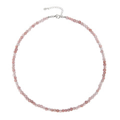 Collana in argento con Quarzo Fragola