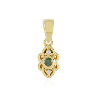 Ciondolo in argento con Diamante Verde I3