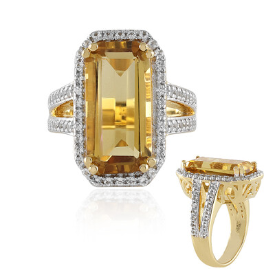 Anello in argento con Quarzo Champagne