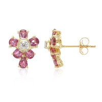 Orecchini in oro con Zaffiro Padparadscha (non riscaldato) (AMAYANI)