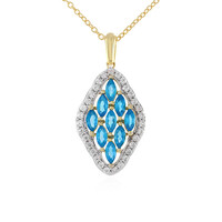 Collana in argento con Apatite Blu Neon