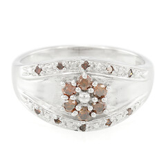 Anello placcato in platino con Diamante Fancy