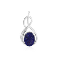 Ciondolo in argento con Agata Glitter Blu