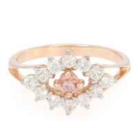 Anello placcato in oro con Zaffiro Padparadscha