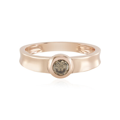 Anello in oro con Diamante Champagne I1