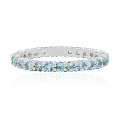 Anello in argento con Topazio Blu Svizzero (MONOSONO COLLECTION)