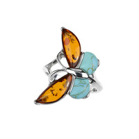 Anello in argento con Ambra Baltica
