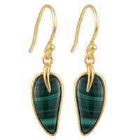 Orecchini in argento con Malachite
