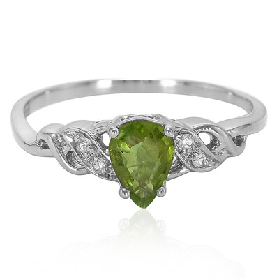 Anello placcato in platino con Tormalina Cuprian