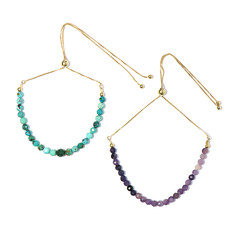 Set bracciali in argento con Fluorite Viola & Turchese