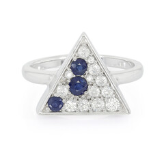 Anello in argento con Zaffiro di Laos