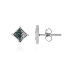 Orecchini in argento con Diamante Blu I2