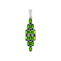 Ciondolo in argento con Diopside Russo