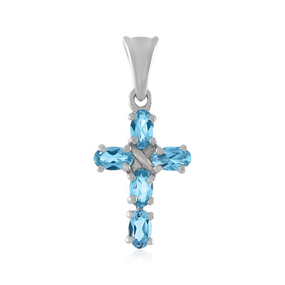 Ciondolo in argento con Topazio Blu Svizzero