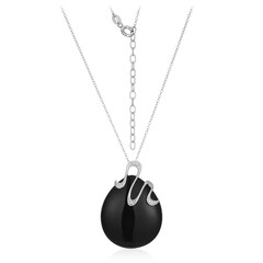 Collana in argento con Agata Nera