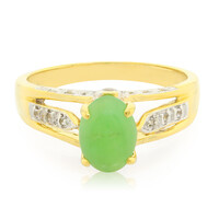Anello placcato in oro con Crisoprasio Imperiale