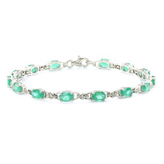 Bracciale in argento con Smeraldo Zambia