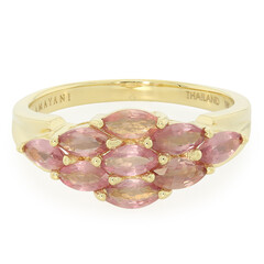 Anello in oro con Zaffiro Padparadscha (non riscaldato) (AMAYANI)