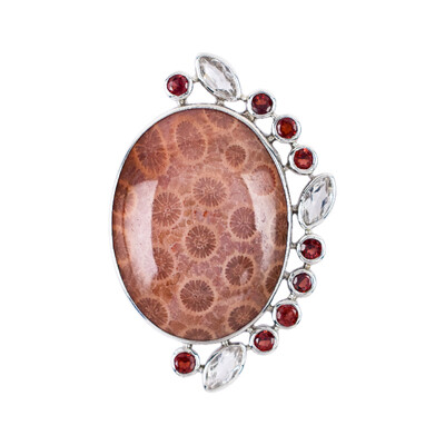 Ciondolo in argento con Corallo Pietrificato