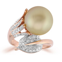 Anello in oro con Perla Dorata dei Mari del Sud Kabira (TPC)