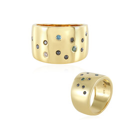 Anello in argento con Diamante Verde I2