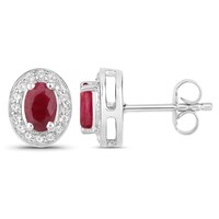 Orecchini in argento con Rubino