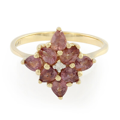 Anello in oro con Zaffiro Padparadscha (non riscaldato) (AMAYANI)