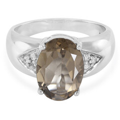 Anello da uomo in argento con Quarzo Fumè