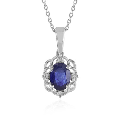 Collana in argento con Zaffiro Blu del Madagascar