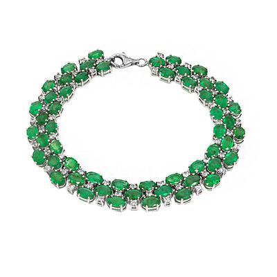 Bracciale in argento con Smeraldo Zambia