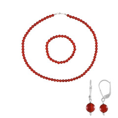 Parure in argento con Onice Rossa