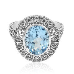 Anello in argento con Topazio Blu Cielo
