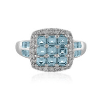 Anello in argento con Topazio Blu Svizzero