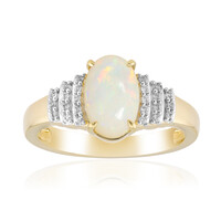 Anello in oro con Opale Bianco Brasiliano