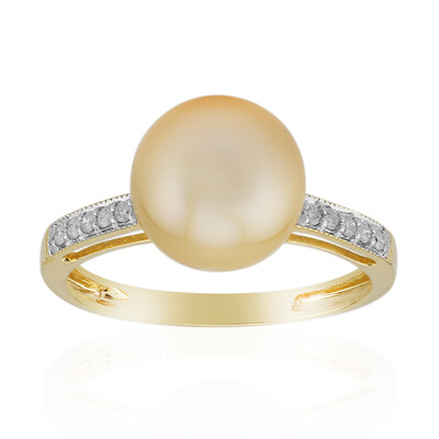 Anello in oro con Perla Dorata dei Mari del Sud Kabira (TPC)