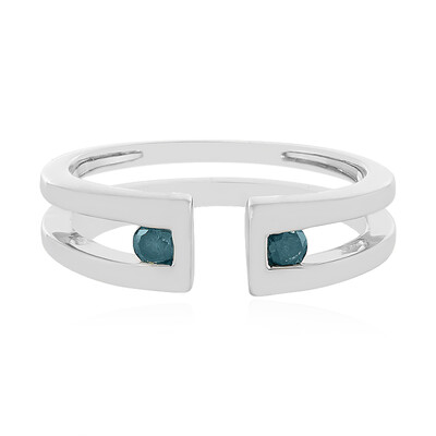 Anello in argento con Diamante Blu I3