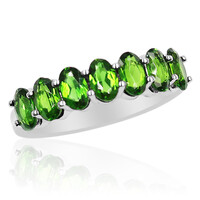 Anello in argento con Diopside Russo