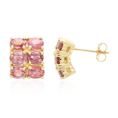 Orecchini in oro con Zaffiro Padparadscha (non riscaldato) (AMAYANI)