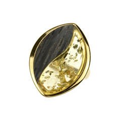 Anello in argento con Ambra Baltica