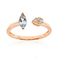 Anello in oro con Acquamarina Brasiliana AAA (CIRARI)