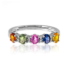 Anello in argento con Zaffiro Fancy