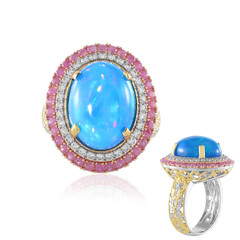 Anello in argento con Opale Blu dell'Etiopia (Gems en Vogue)